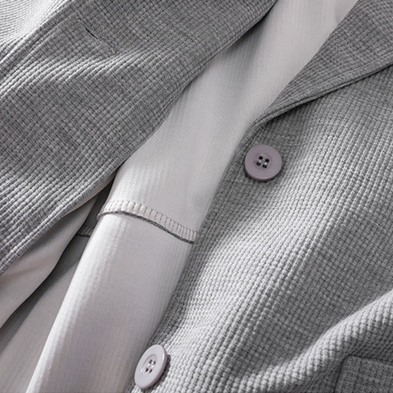 Buddha Stones Plain Lapel Women's Cotton Jacket With Pockets - image 14