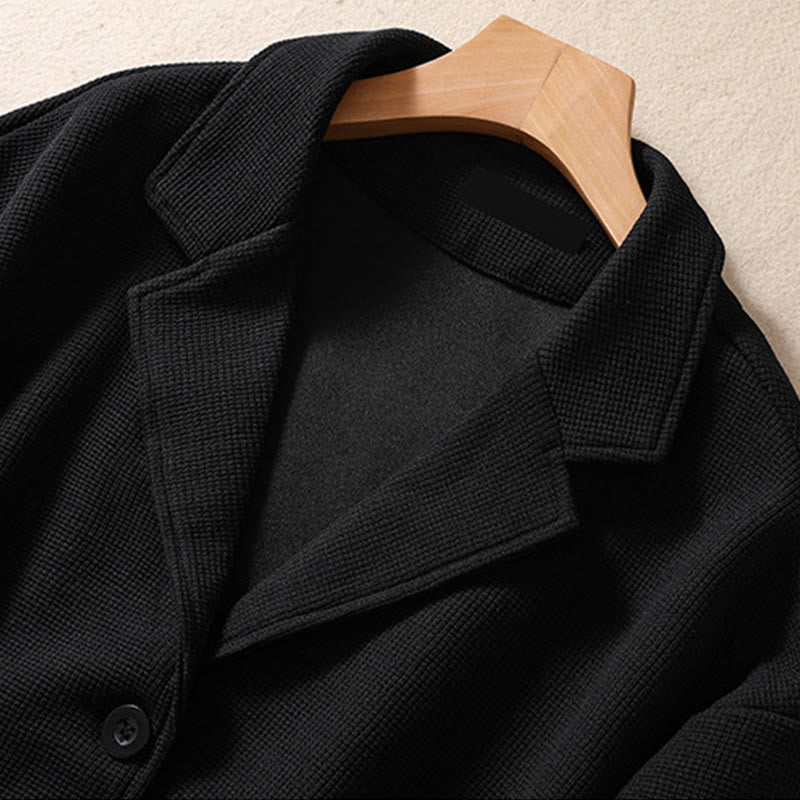 Buddha Stones Plain Lapel Women's Cotton Jacket With Pockets - image 25