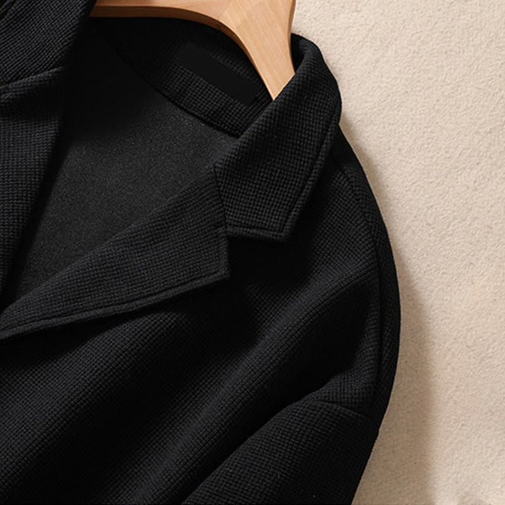 Buddha Stones Plain Lapel Women's Cotton Jacket With Pockets - image 24