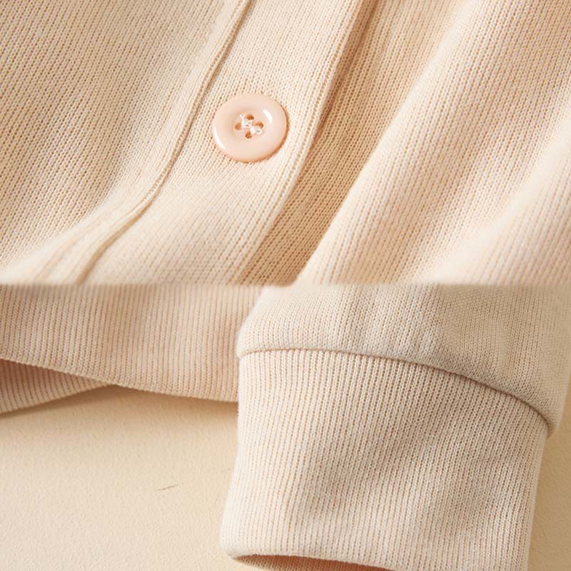 Buddha Stones Plain Buttons Women's Cotton Hooded Jacket With Pockets - image 10