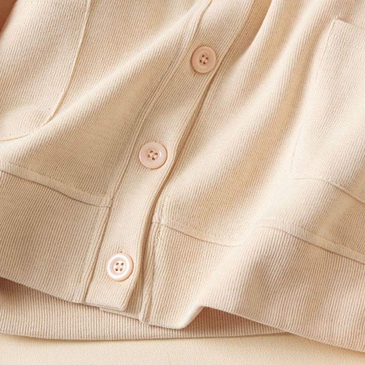 Buddha Stones Plain Buttons Women's Cotton Hooded Jacket With Pockets - image 15