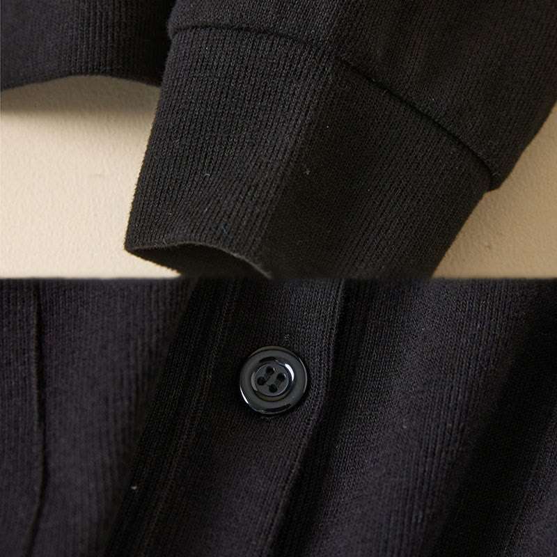 Buddha Stones Plain Buttons Women's Cotton Hooded Jacket With Pockets - image 32