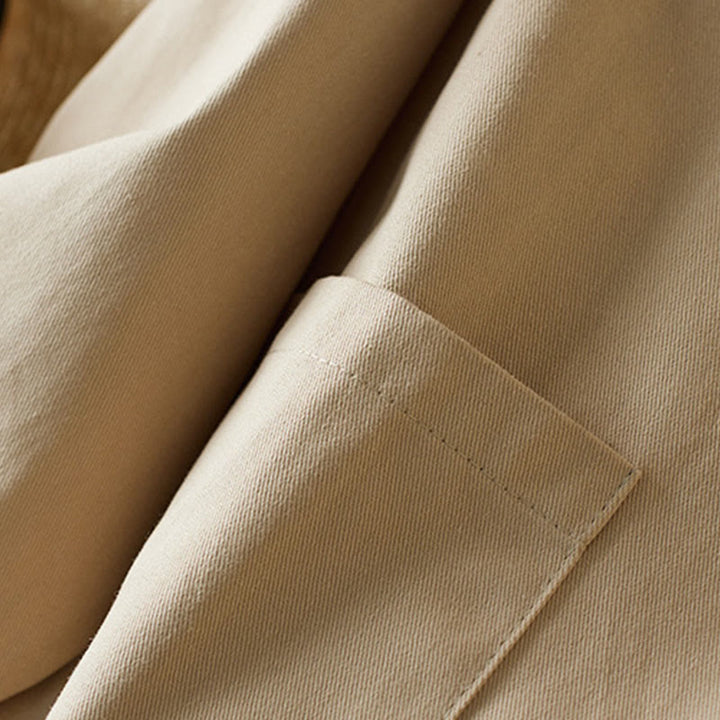 Buddha Stones Plain Button Women's Cotton Suit Jacket With Pockets - image 4