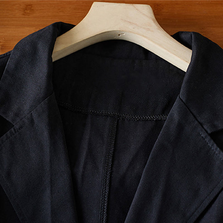 Buddha Stones Plain Button Women's Cotton Suit Jacket With Pockets - image 13