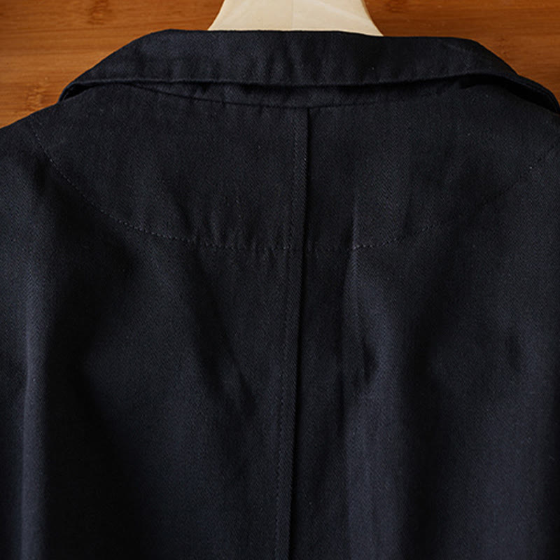 Buddha Stones Plain Button Women's Cotton Suit Jacket With Pockets - image 12