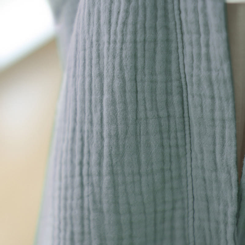 Buddha Stones Plain Long Sleeve Zen Meditation Cotton Linen Jacket With Pockets - image 26