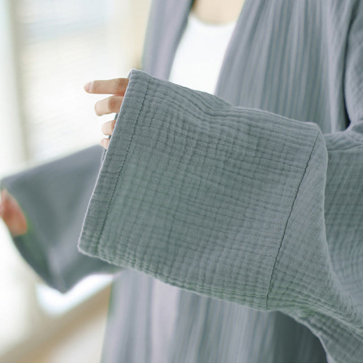 Buddha Stones Plain Long Sleeve Zen Meditation Cotton Linen Jacket With Pockets - image 23