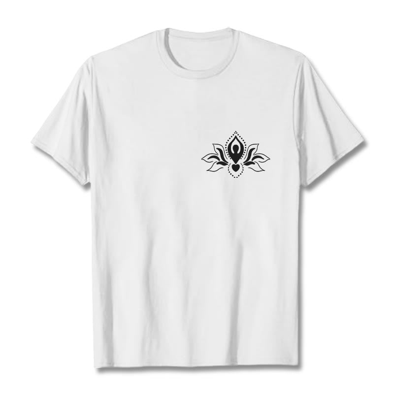 Buddha Stones Lotus Meditation Buddha Pattern Design Tee T-shirt - White - 2XL - image 1