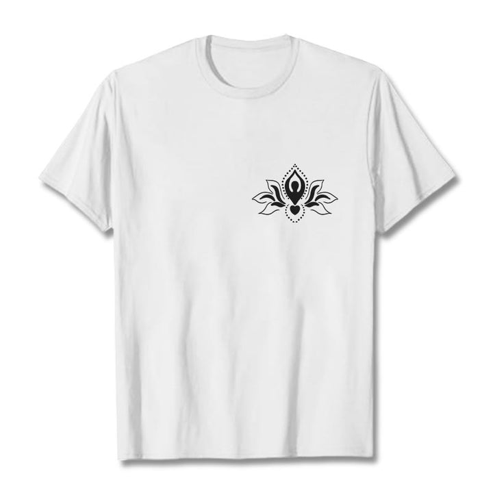 Buddha Stones Lotus Meditation Buddha Pattern Design Tee T-shirt - White - 2XL - image 1
