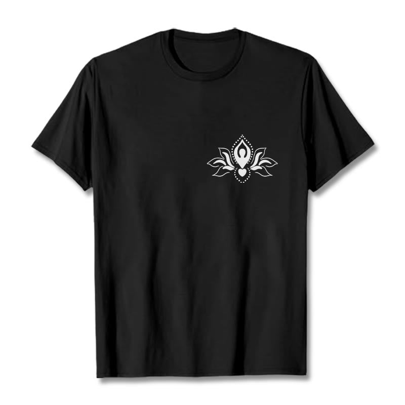 Buddha Stones Lotus Meditation Buddha Pattern Design Tee T-shirt - Black - 2XL - image 5