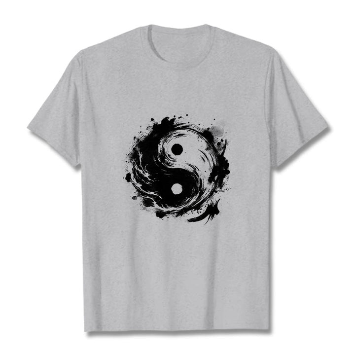 Buddha Stones Ink Yin Yang Pattern Balance Design Tee T-shirt - LightGrey - 2XL - image 20