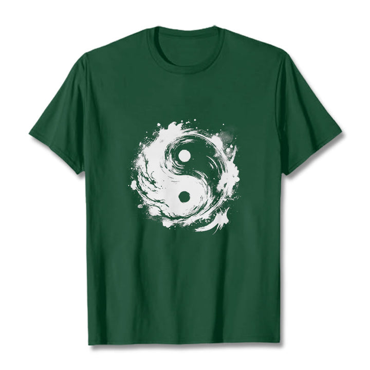 Buddha Stones Ink Yin Yang Pattern Balance Design Tee T-shirt - ForestGreen - 2XL - image 11