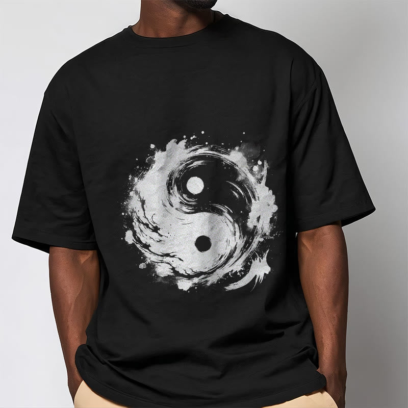 Buddha Stones Ink Yin Yang Pattern Balance Design Tee T-shirt - image 2