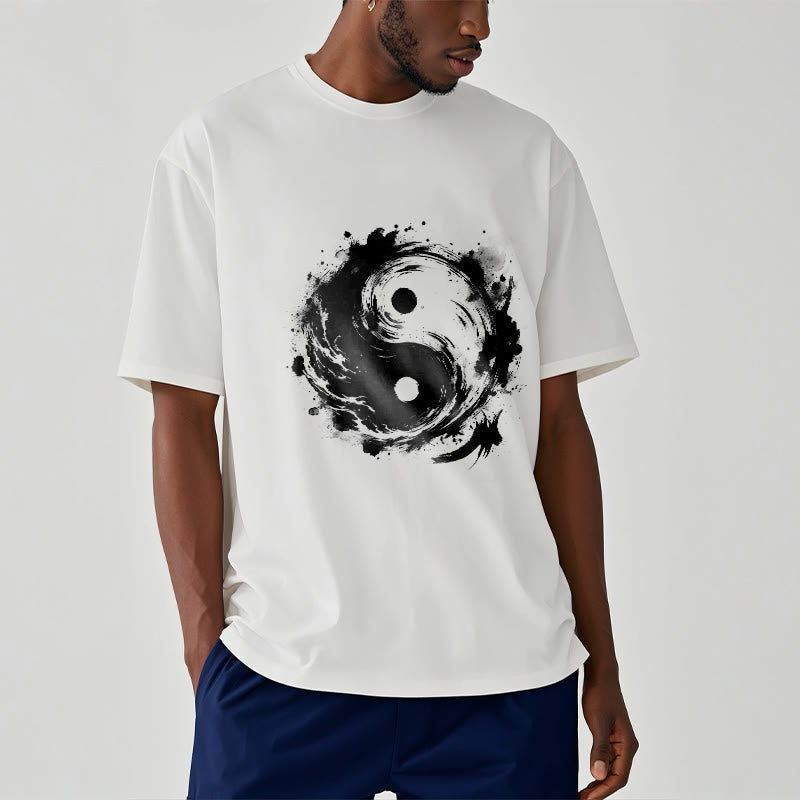 Buddha Stones Ink Yin Yang Pattern Balance Design Tee T-shirt - image 7