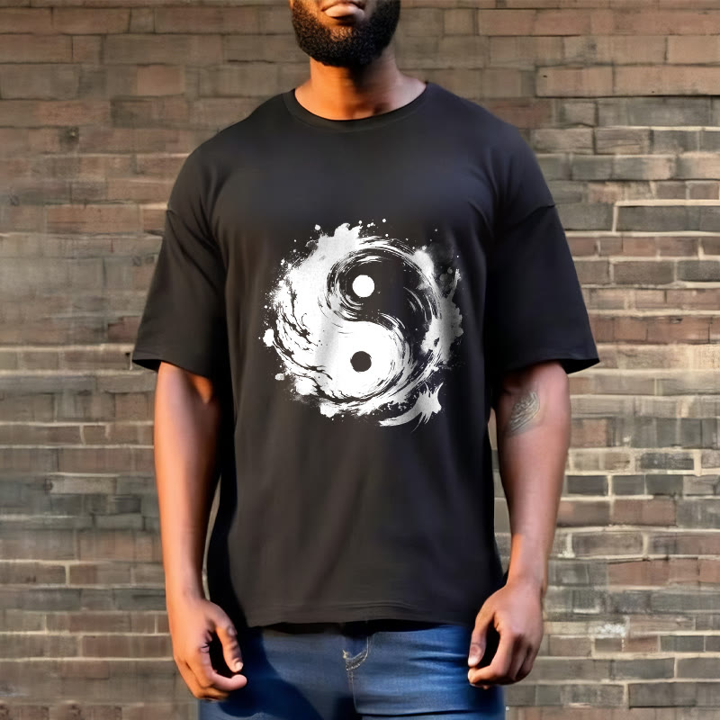 Buddha Stones Ink Yin Yang Pattern Balance Design Tee T-shirt - image 4