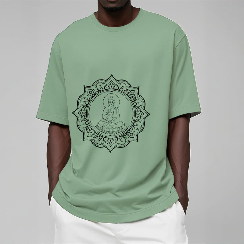 Buddha Stones Buddha Meditating In Lotus Position Pattern Tee T-shirt - image 16