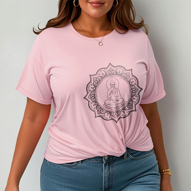 Buddha Stones Buddha Meditating In Lotus Position Pattern Tee T-shirt - image 14