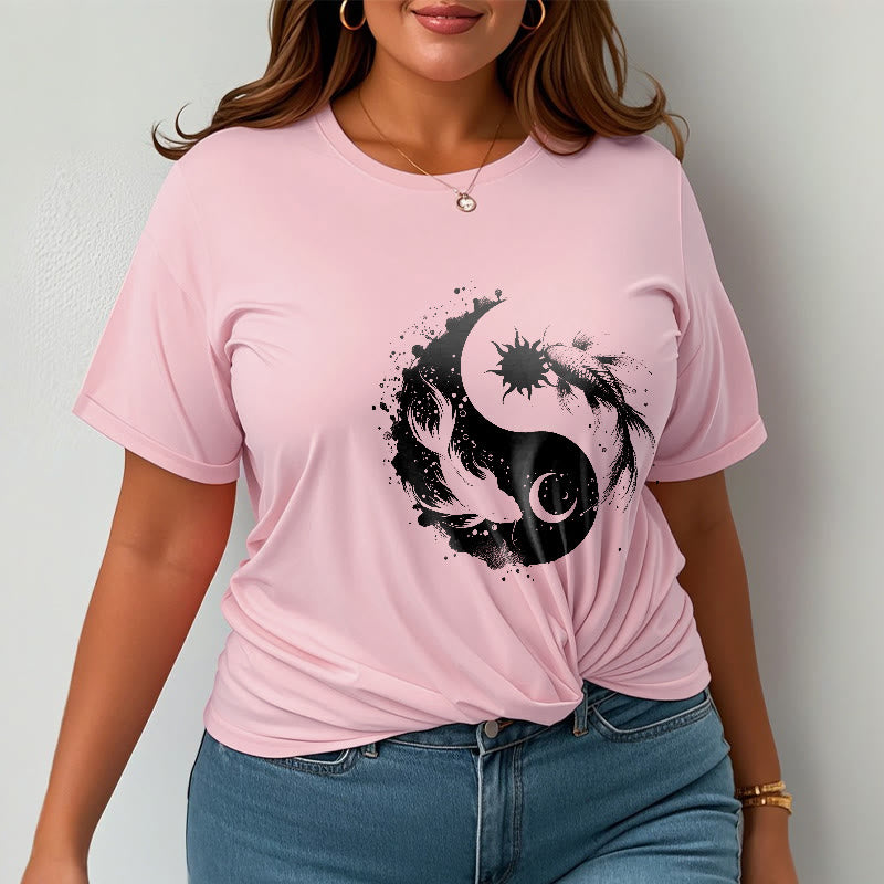 Buddha Stonessun And Moon Yin Yang Koi Pattern Tee T-shirt - image 14