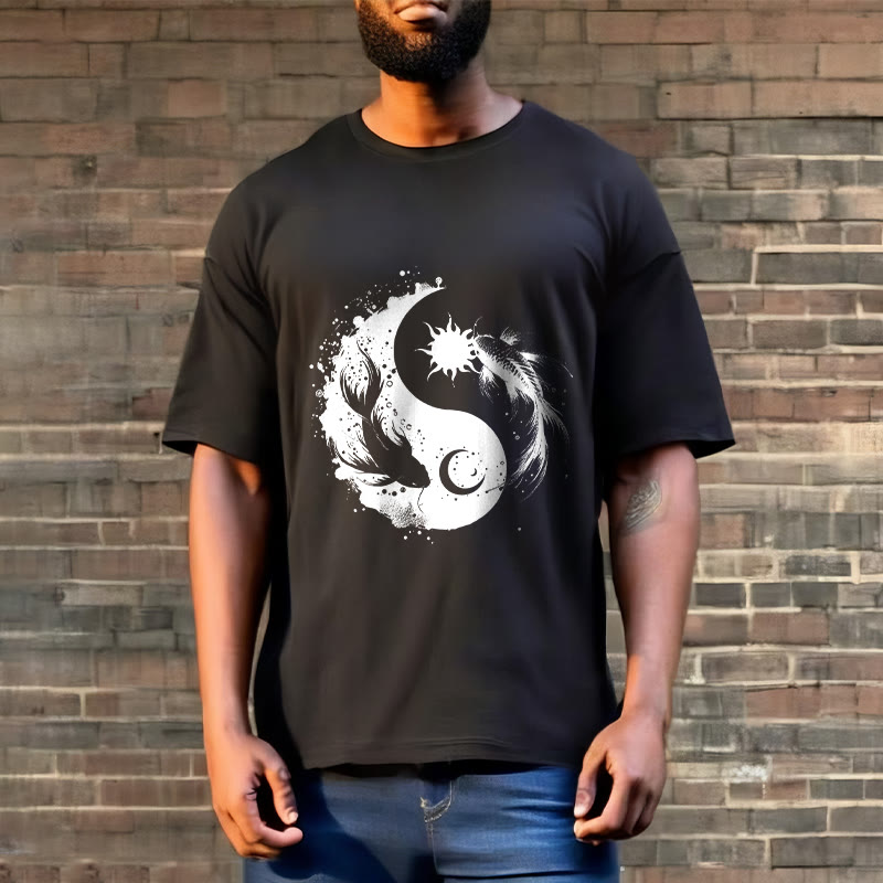 Buddha Stonessun And Moon Yin Yang Koi Pattern Tee T-shirt - image 7
