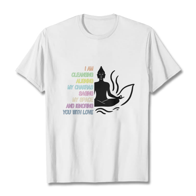 Buddha Stones Buddha Lotus Flower Meditation Design Tee T-shirt - White - 灰色 - image 1