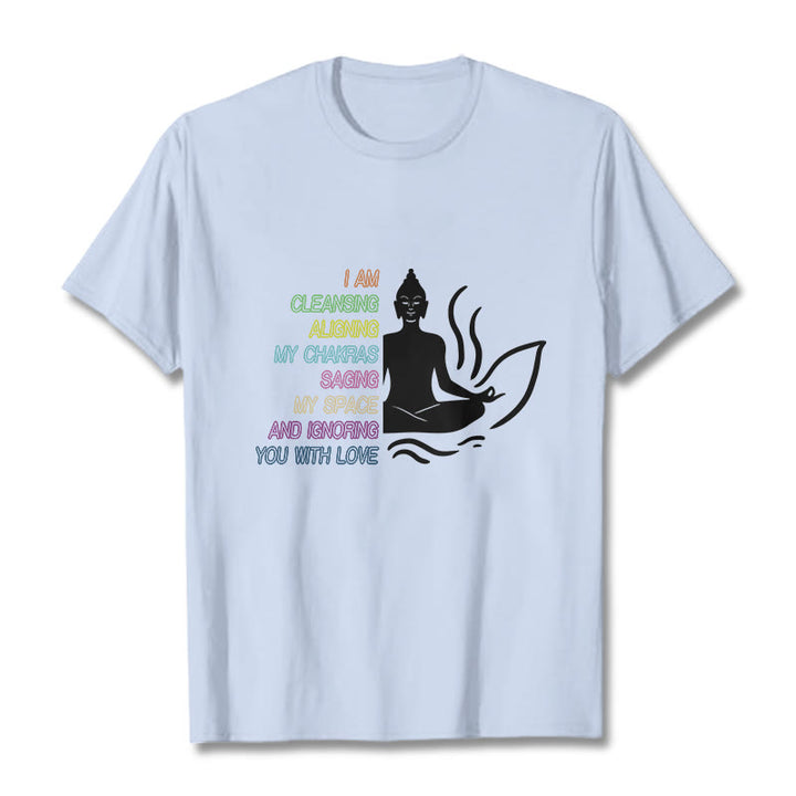 Buddha Stones Buddha Lotus Flower Meditation Design Tee T-shirt - LightCyan - 灰色 - image 19