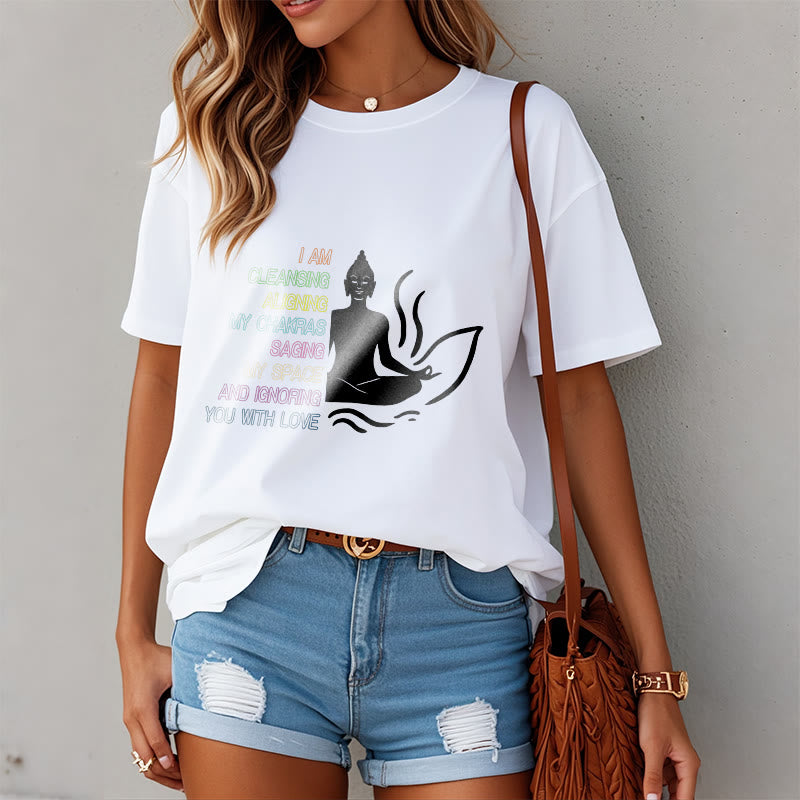 Buddha Stones Buddha Lotus Flower Meditation Design Tee T-shirt - image 3