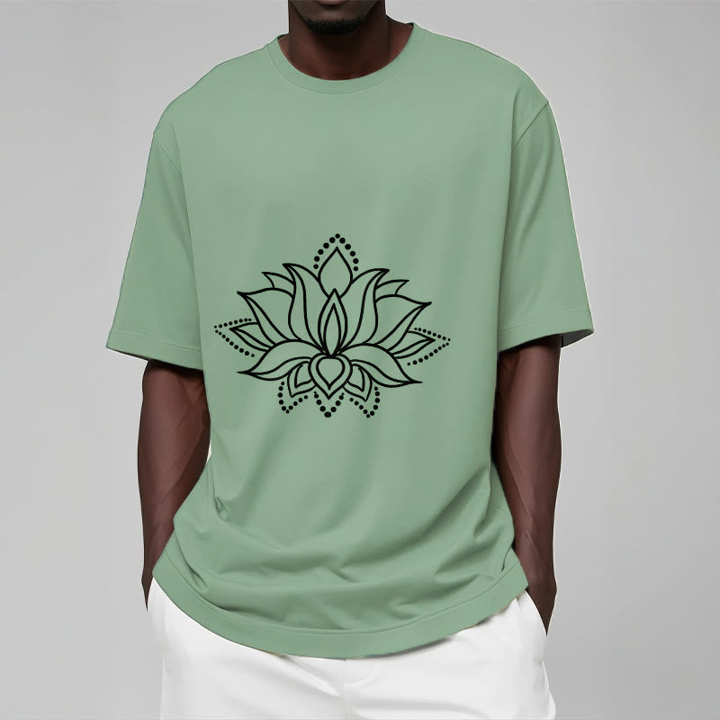 Buddha Stones Lotus Flower Pattern Simple Design Cotton Tee T-Shirt - image 16
