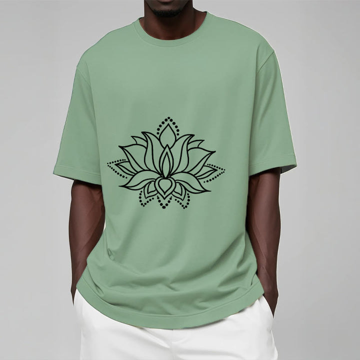 Buddha Stones Lotus Flower Pattern Simple Design Cotton Tee T-Shirt - image 16
