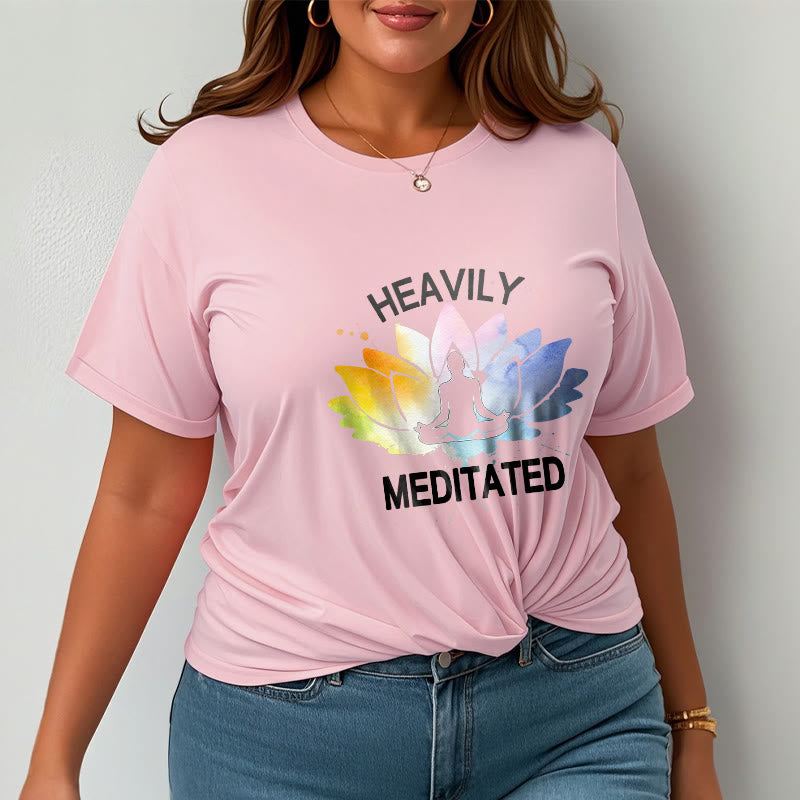 Buddha Stones Colorful Lotus Flower Meditation Figure Pattern Cotton Tee T-shirt - image 14