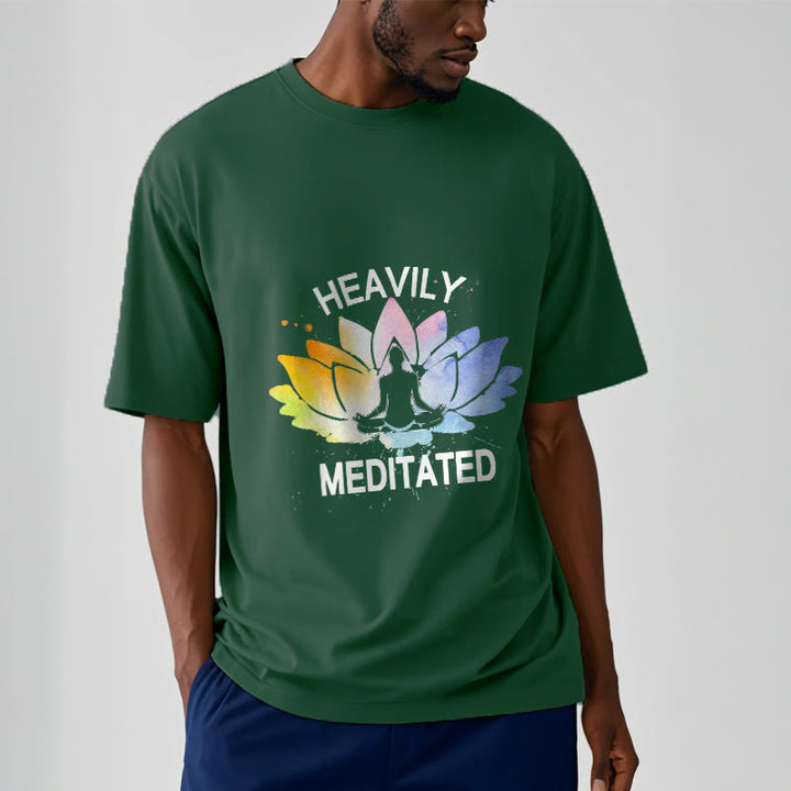 Buddha Stones Colorful Lotus Flower Meditation Figure Pattern Cotton Tee T-shirt - image 12