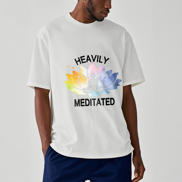 Buddha Stones Colorful Lotus Flower Meditation Figure Pattern Cotton Tee T-shirt - image 7