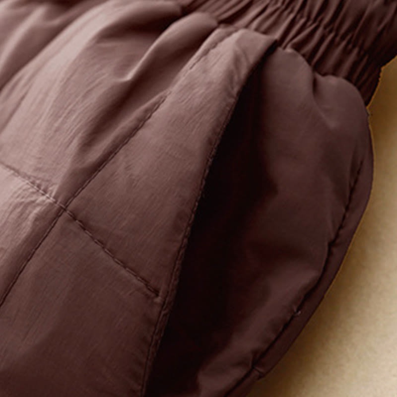 Buddha Stones Winter Drawstring Leg Opening Design Women's Cotton Pants With Pockets - image 12