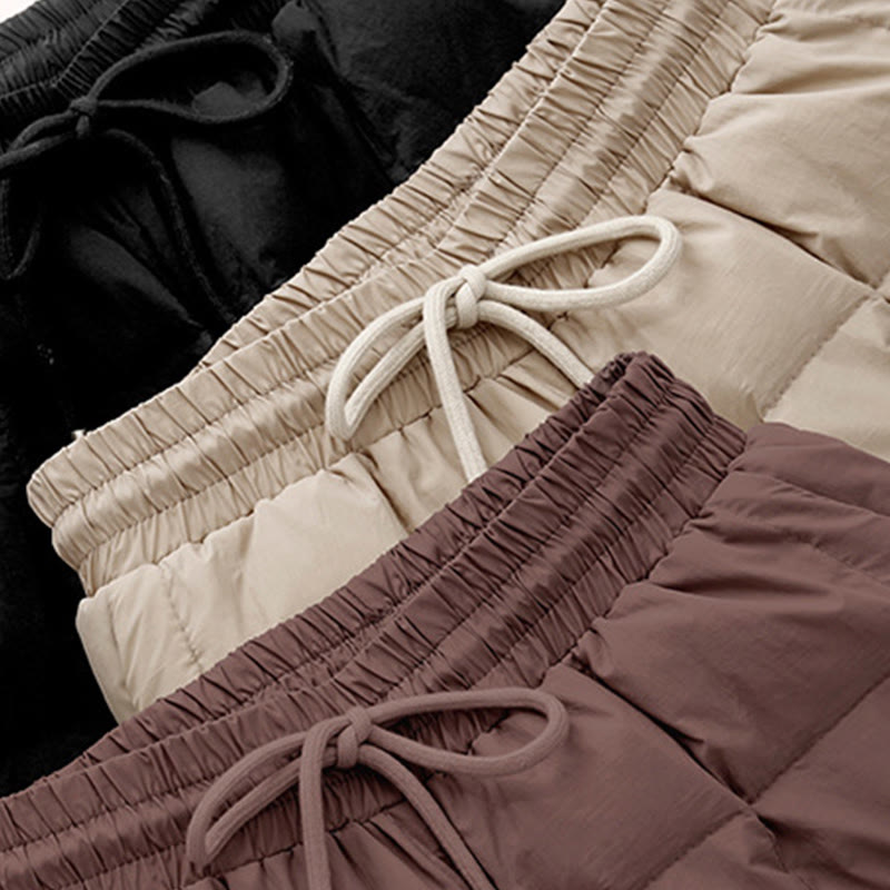 Buddha Stones Winter Drawstring Leg Opening Design Women's Cotton Pants With Pockets - image 19