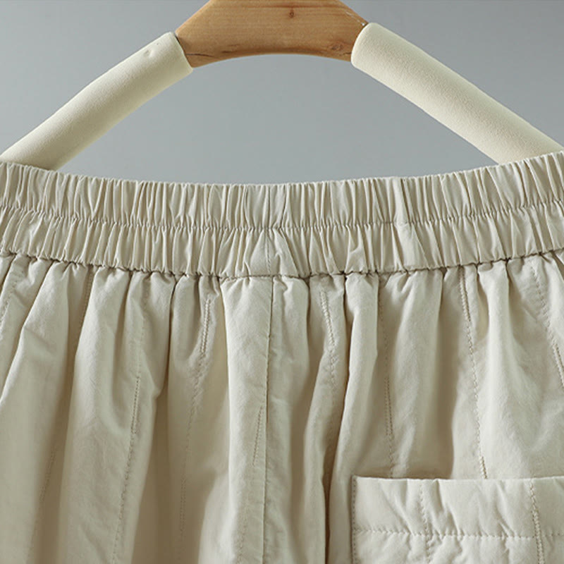 Buddha Stones Winter Plain Women's Harem Cotton Ankle-Length Pants With Pockets - image 10