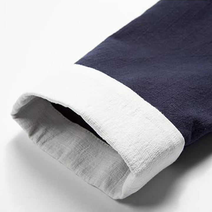 Buddha Stones Chinese Frog-Buttons Long Sleeve Design Open Front Jacket Men's Cotton Linen Kimono - image 13