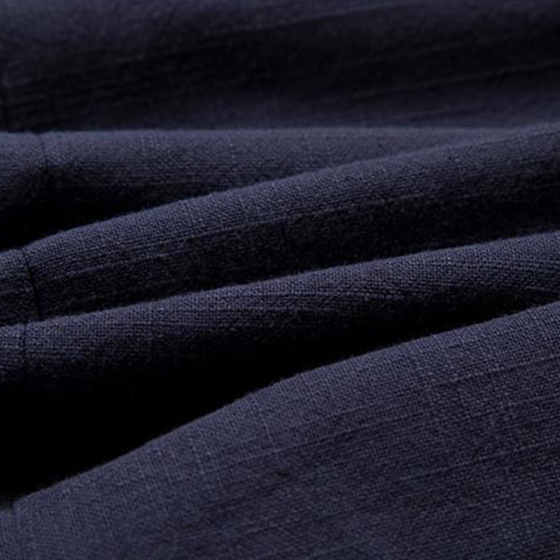 Buddha Stones Chinese Frog-Buttons Long Sleeve Design Open Front Jacket Men's Cotton Linen Kimono - image 12