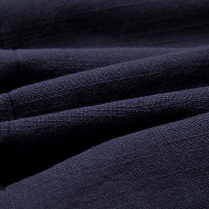 Buddha Stones Chinese Frog-Buttons Long Sleeve Design Open Front Jacket Men's Cotton Linen Kimono - image 12