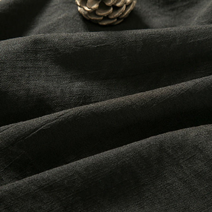 Buddha Stones Lace-Up Design Open Front Jacket Men's Cotton Linen Long Sleeve Kimono - image 5