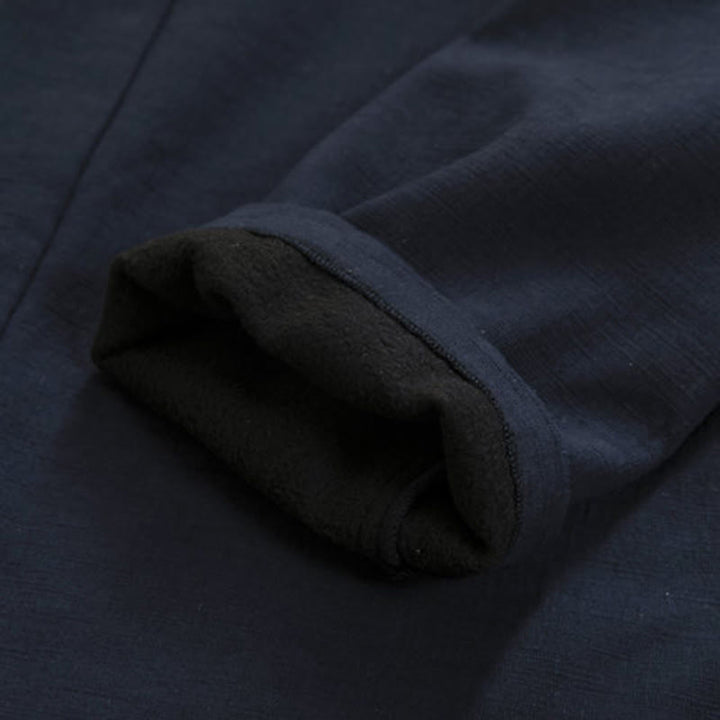 Buddha Stones Men's Long Sleeve Frog-Button Open Front Fleece-Lined Cotton Linen Jacket Kimono - image 6