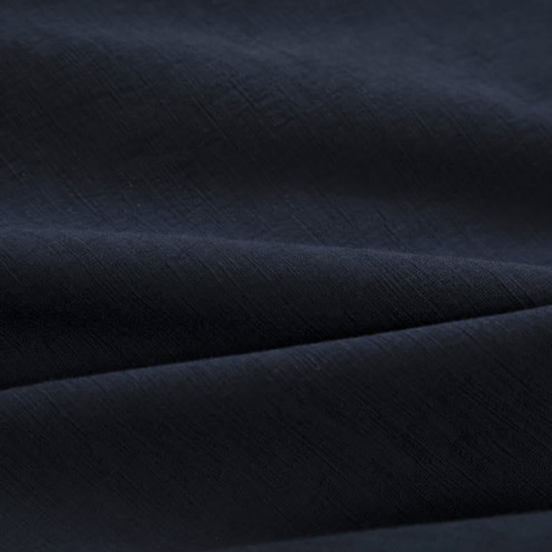 Buddha Stones Men's Long Sleeve Frog-Button Open Front Fleece-Lined Cotton Linen Jacket Kimono - image 5