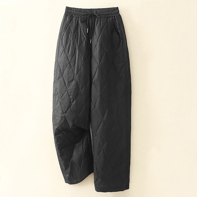 Buddha Stones Casual High Waist Drawstring Design Women's Wide Leg Cotton Pants With Pockets - Black - US8-10,UK/AU12-14,EU40-42 (2XL) - image 5