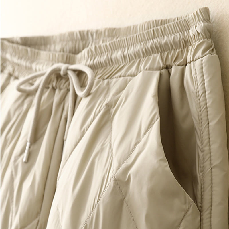 Buddha Stones Casual High Waist Drawstring Design Women's Wide Leg Cotton Pants With Pockets - image 11