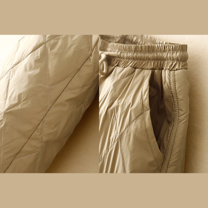 Buddha Stones Casual High Waist Drawstring Design Women's Wide Leg Cotton Pants With Pockets - image 3