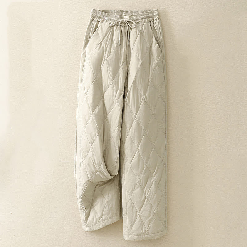 Buddha Stones Casual High Waist Drawstring Design Women's Wide Leg Cotton Pants With Pockets - Beige - US8-10,UK/AU12-14,EU40-42 (2XL) - image 8