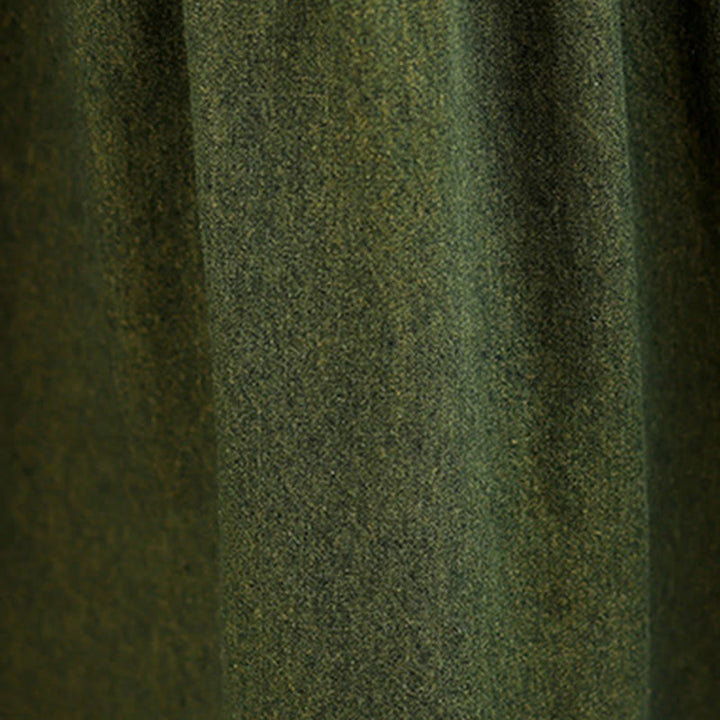 Buddha Stones DarkOliveGreen Patchwork Long Sleeve Design Cotton Women's Maxi Dress With Pockets - image 11