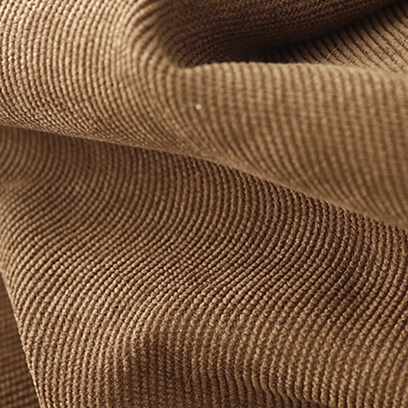 Buddha Stones Button Design Cotton Corduroy Peter Pan Collar Long Sleeve Midi Dress With Pockets - image 8