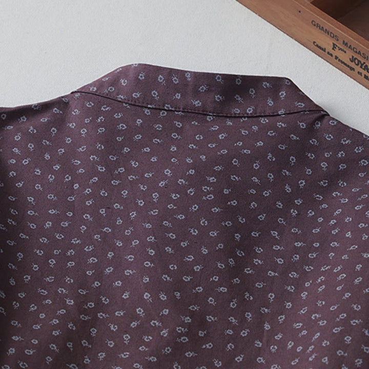 Buddha Stones Printing Floral Accordion Pleats Cotton Linen Long Sleeve Midi Dress With Pockets - image 10