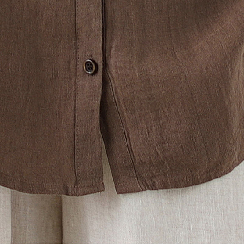 Buddha Stones Casual Plain Women's Cotton Linen Long Sleeve Shirt - image 16