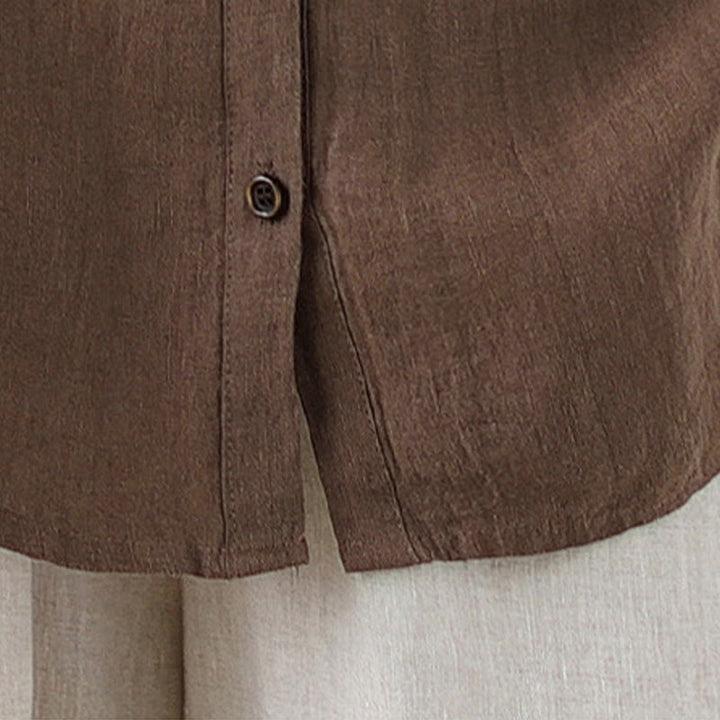 Buddha Stones Casual Plain Women's Cotton Linen Long Sleeve Shirt - image 16