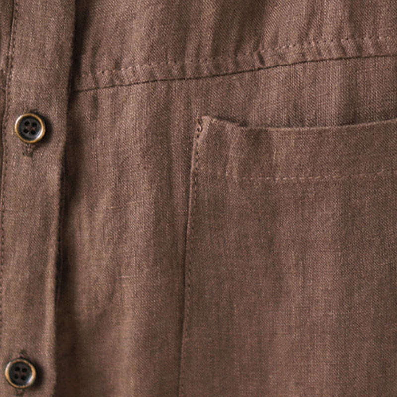 Buddha Stones Casual Plain Women's Cotton Linen Long Sleeve Shirt - image 15